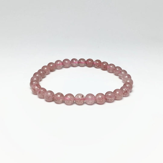 Strawberry Quartz Beaded Bracelet - Rocks and Gems Canada