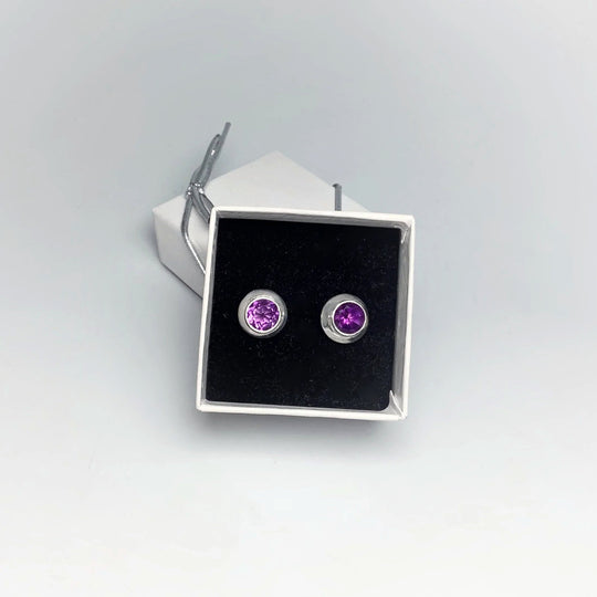 Amethyst Stud Earrings - Rocks and Gems Canada