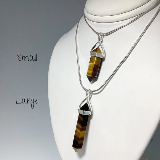 Gold Tiger Eye Double Terminated Point Pendant - Rocks and Gems Canada