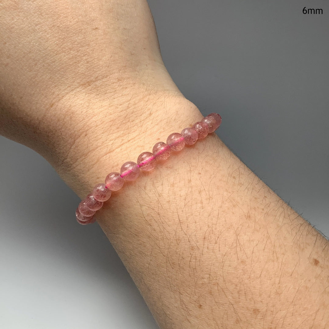 Strawberry Quartz Beaded Bracelet - Rocks and Gems Canada