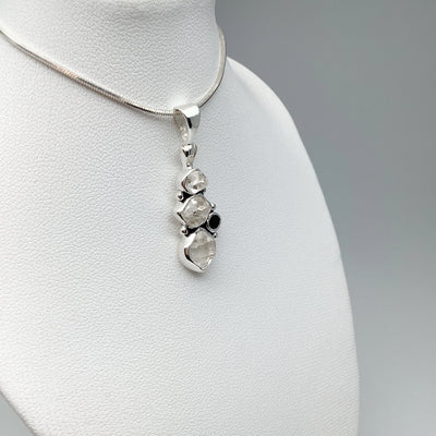 Herkimer Diamond and Black Onyx Pendant