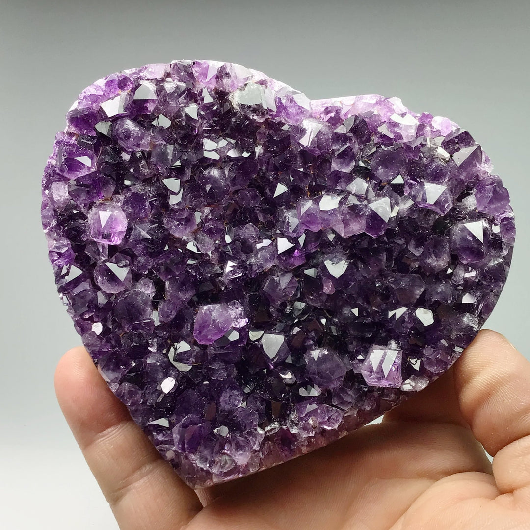 Amethyst Druze Cluster Heart - Rocks and Gems Canada