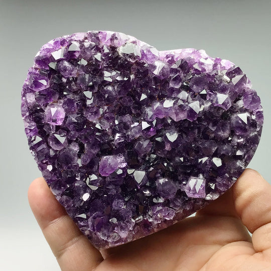 Amethyst Druze Cluster Heart - Rocks and Gems Canada