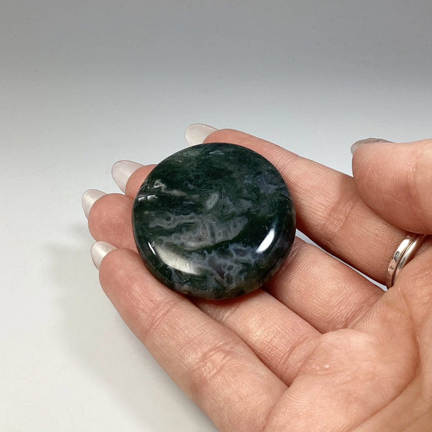 Moss Agate Touch Stone at $25 Each