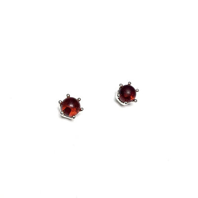 Cognac Amber Stud Earrings