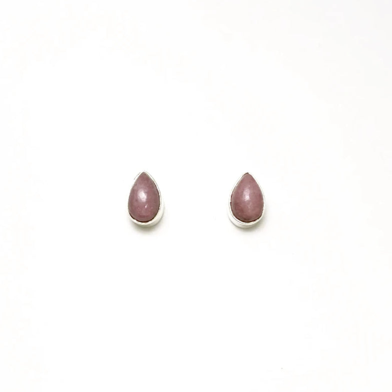 Rhodonite Stud Earrings - Rocks and Gems Canada