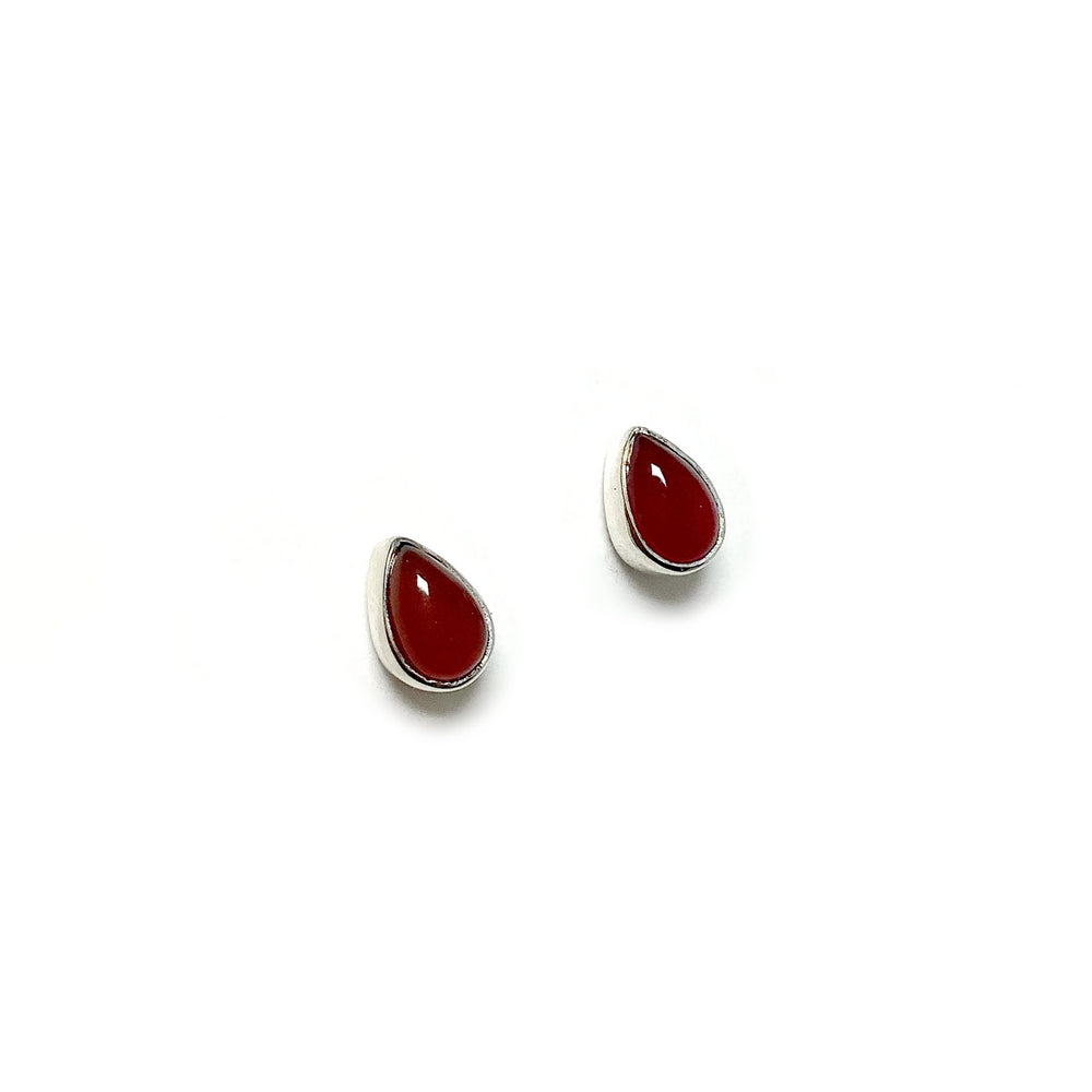 Carnelian Agate Stud Earrings - Rocks and Gems Canada