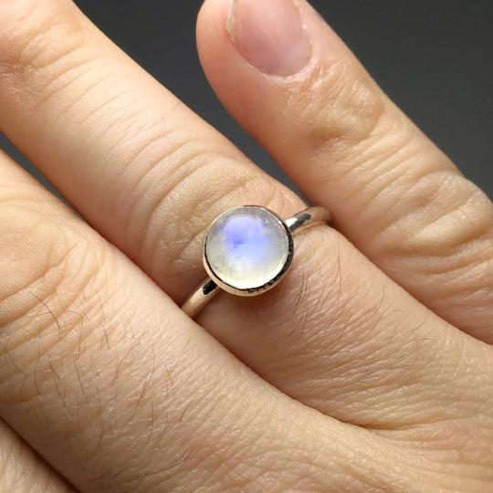 Rainbow Moonstone Ring - Rocks and Gems Canada