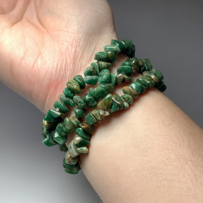 African Jade Chip Beaded Bracelet