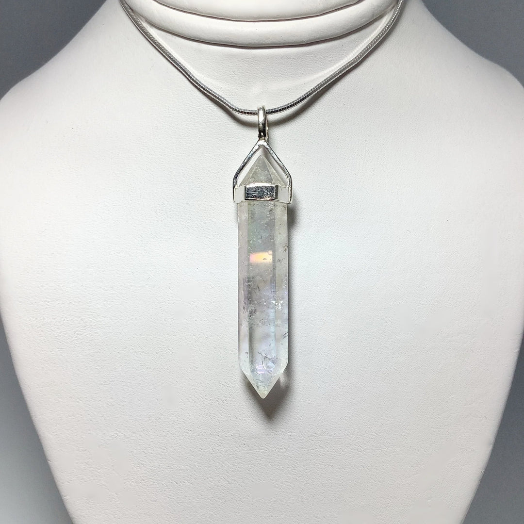 Opalescent Quartz Double Terminated Point Pendant - Rocks and Gems Canada