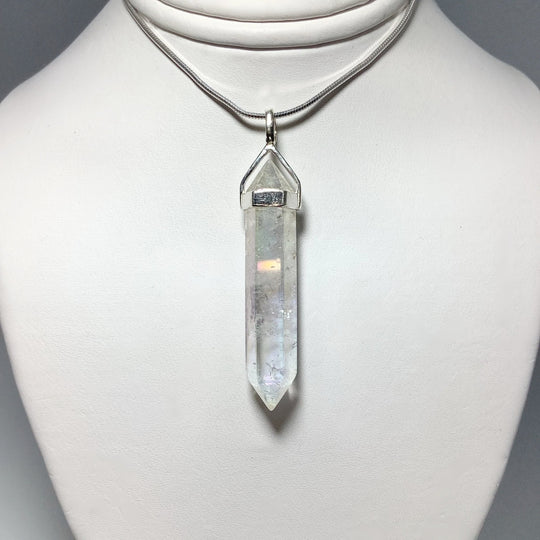 Opalescent Quartz Double Terminated Point Pendant - Rocks and Gems Canada