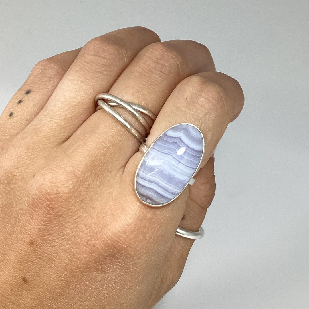 Blue Lace Agate Ring - Rocks and Gems Canada
