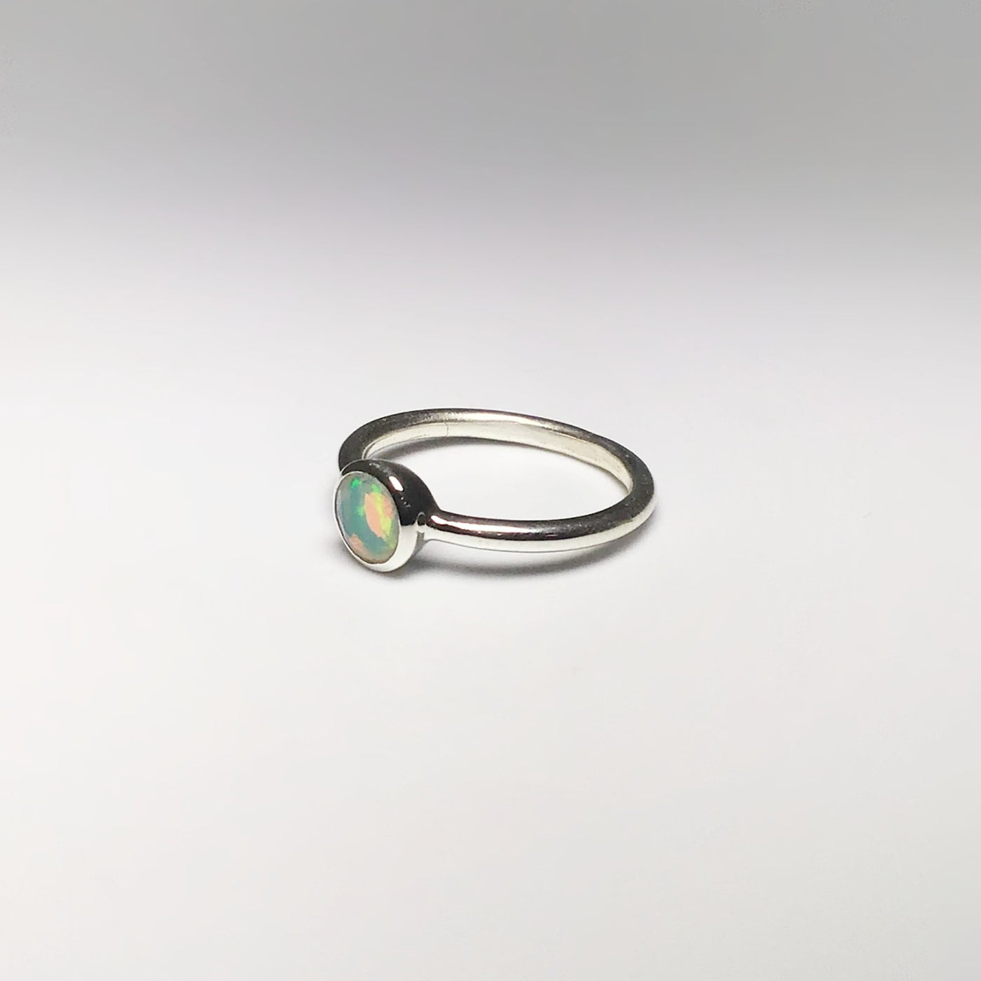 Faceted Ethiopian Fire Opal Ring