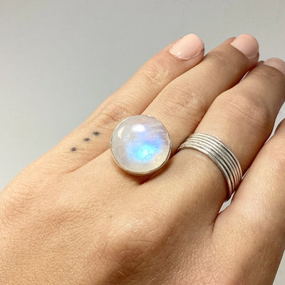 Rainbow Moonstone Ring