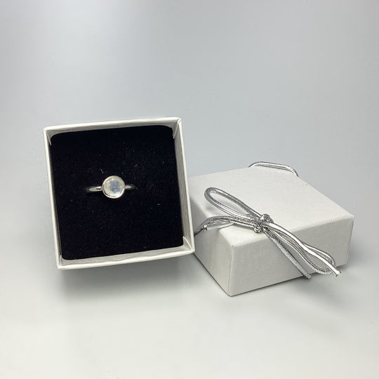 Rainbow Moonstone Ring - Rocks and Gems Canada