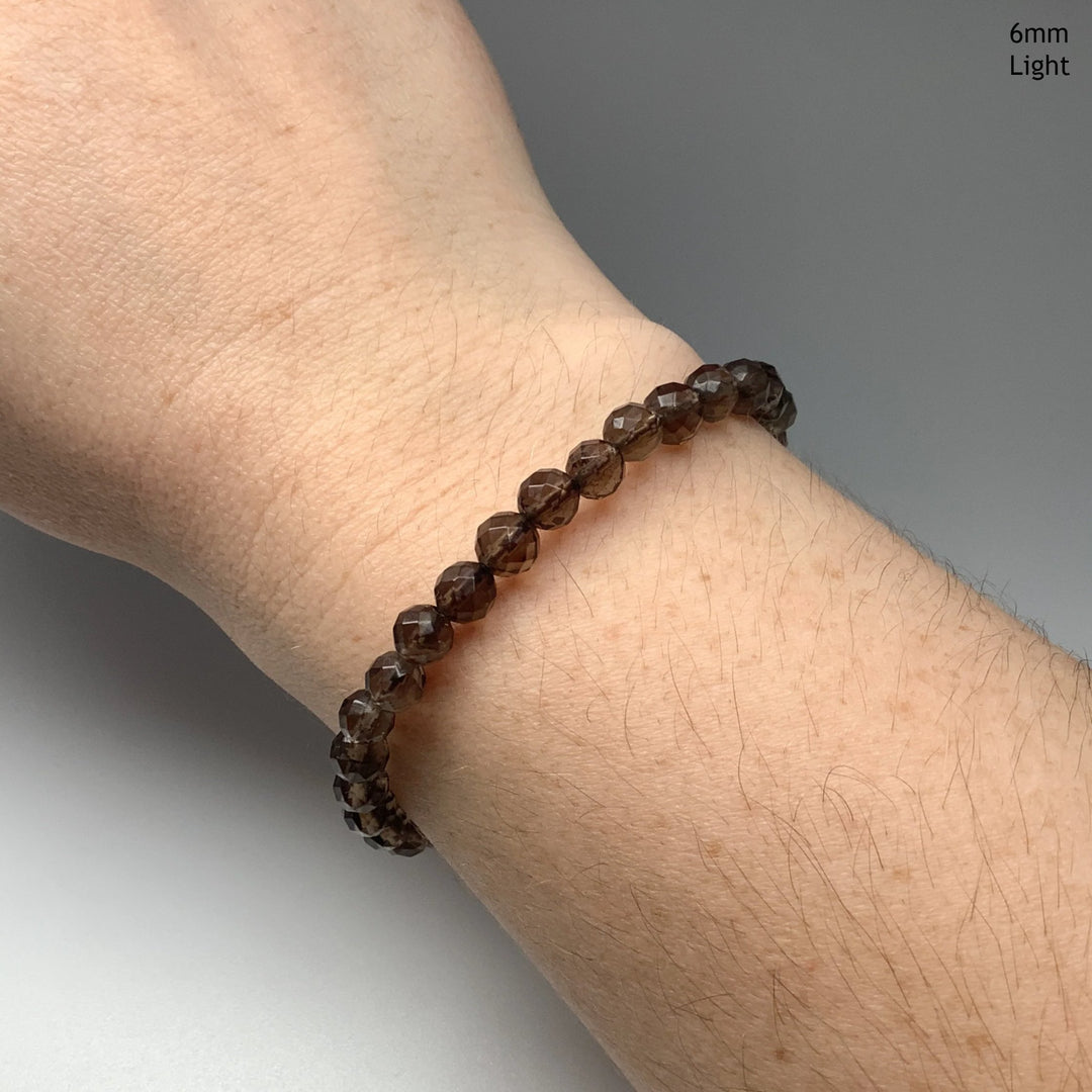 Smoky Quartz Faceted Beaded Bracelet - Rocks and Gems Canada
