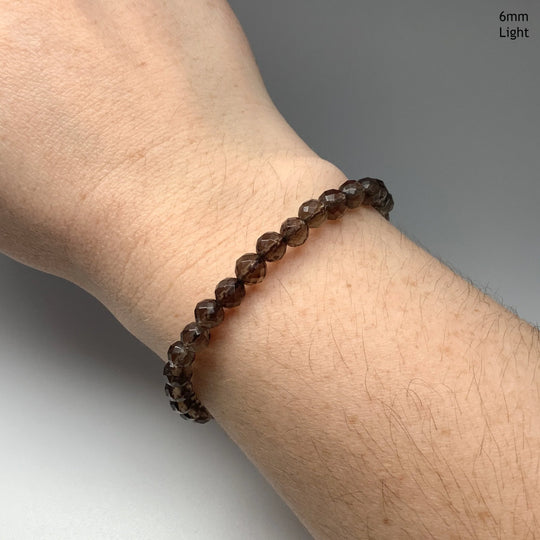 Smoky Quartz Faceted Beaded Bracelet - Rocks and Gems Canada