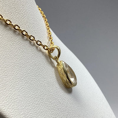 Clear Quartz Gold Finish Pendant