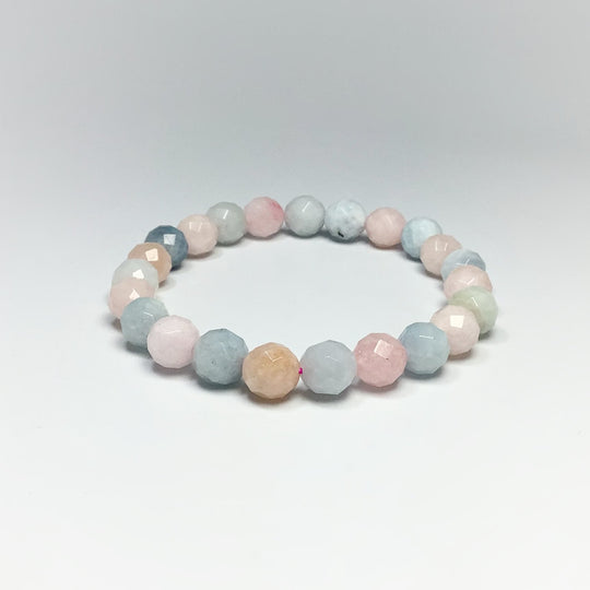 Morganite Faceted Beaded Bracelet - Rocks and Gems Canada