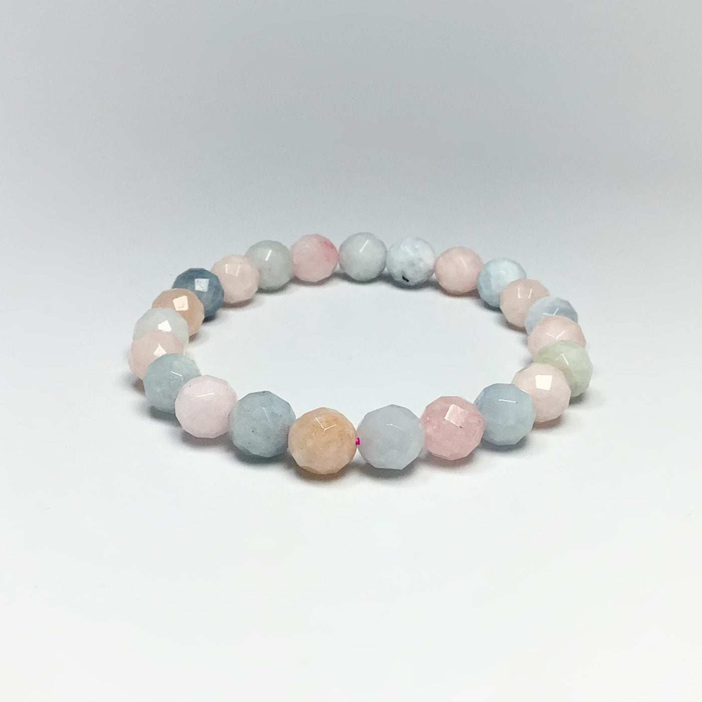 Morganite Faceted Beaded Bracelet