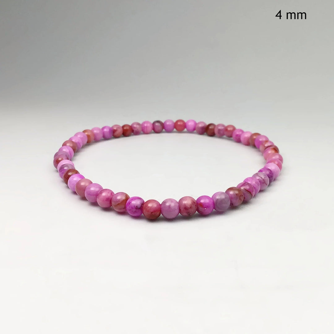 Pink Crazy Lace Agate Beaded Bracelet - Rocks and Gems Canada