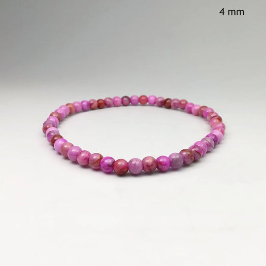Pink Crazy Lace Agate Beaded Bracelet - Rocks and Gems Canada
