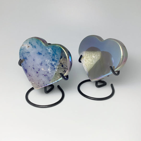Rainbow Agate Heart on Stand - Rocks and Gems Canada