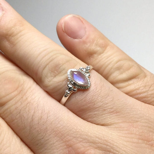 Rainbow Moonstone Ring - Rocks and Gems Canada