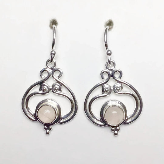 Rose Quartz Dangle Earrings - Rocks and Gems Canada