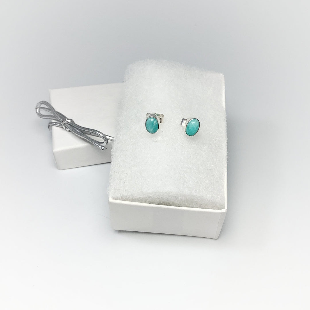 Amazonite Stud Earrings - Rocks and Gems Canada