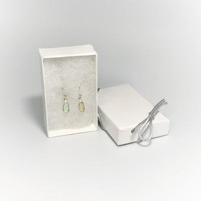 Ethiopian Fire Opal Freeform Faceted Dangle Earrings
