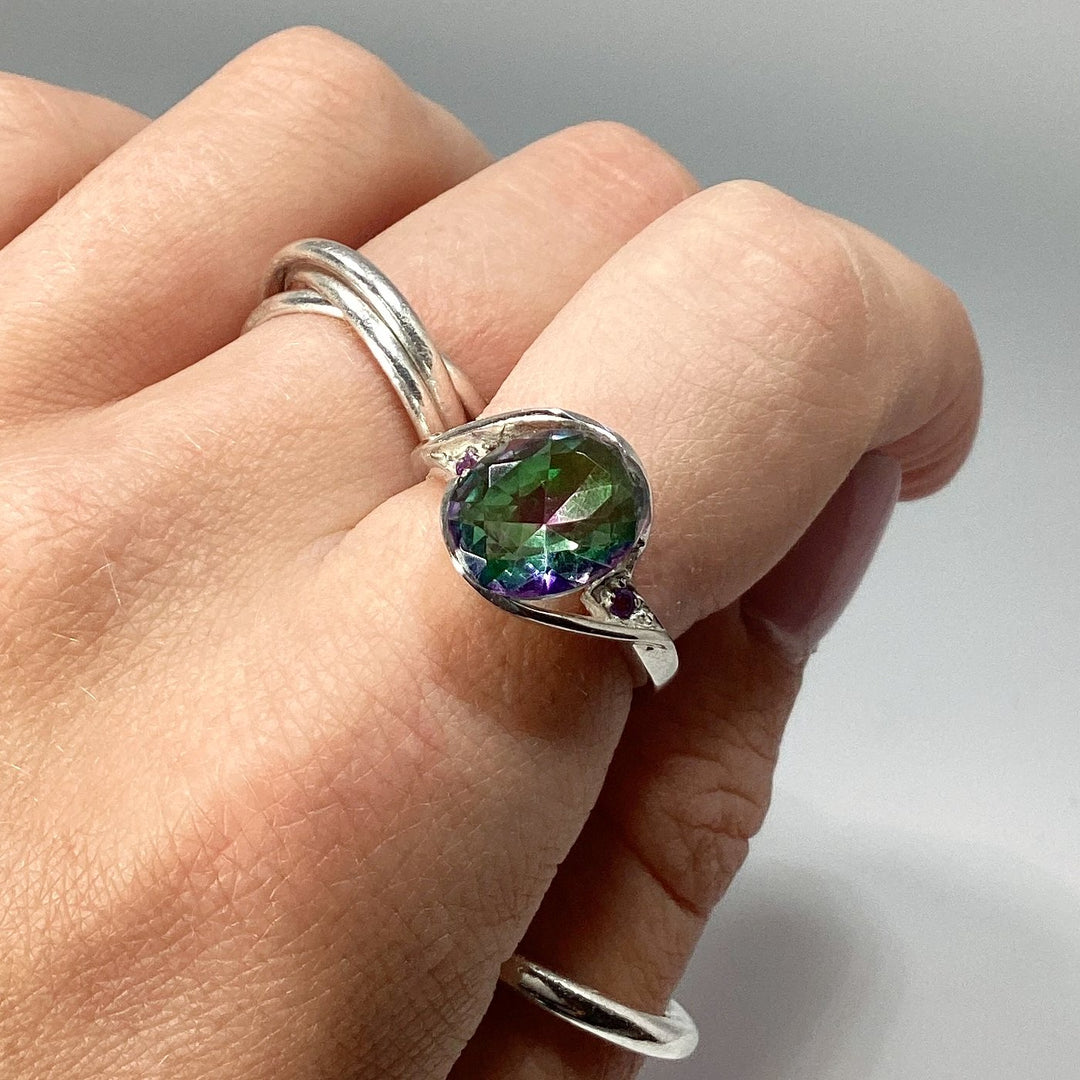 Mystic Topaz and Amethyst Ring - Rocks and Gems Canada
