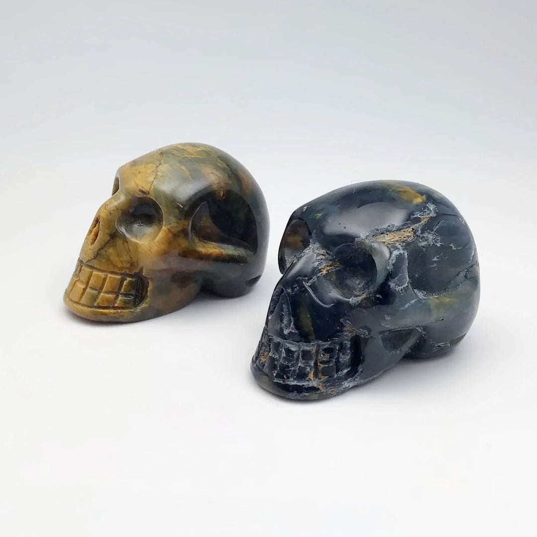Carved Tiger Eye Skull - Rocks and Gems Canada