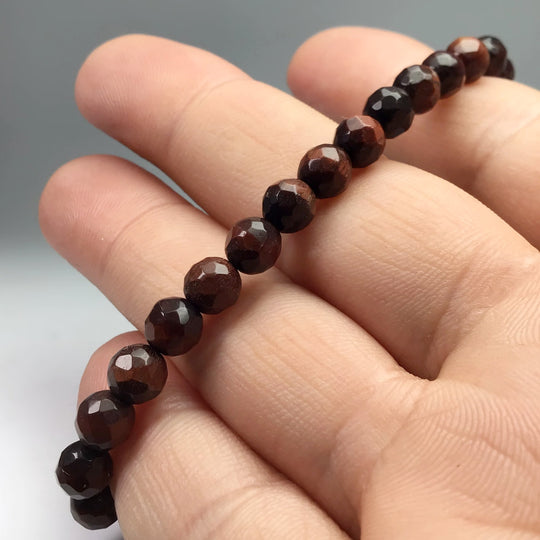 Red Tiger Eye Faceted Beaded Bracelet - Rocks and Gems Canada