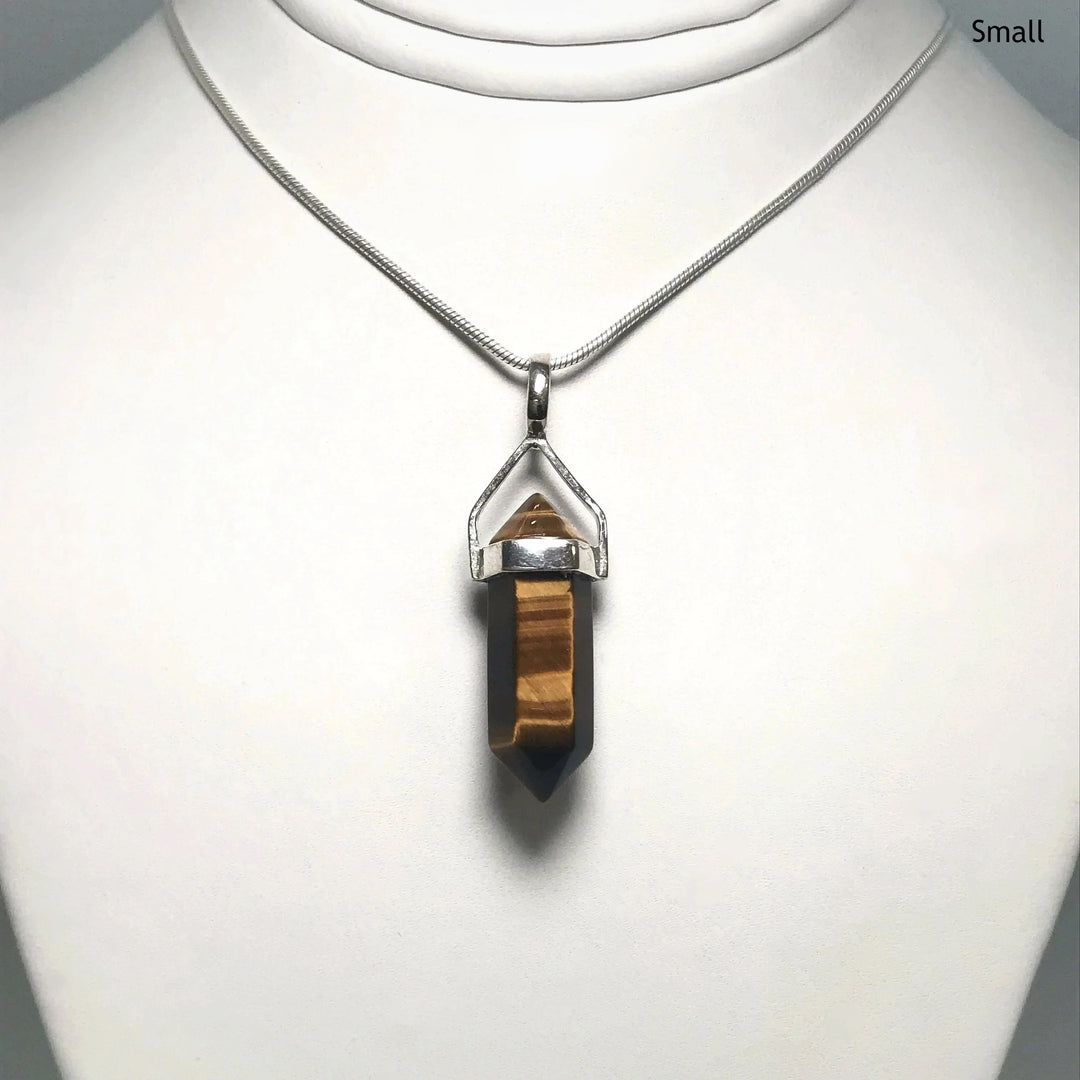 Gold Tiger Eye Double Terminated Point Pendant - Rocks and Gems Canada