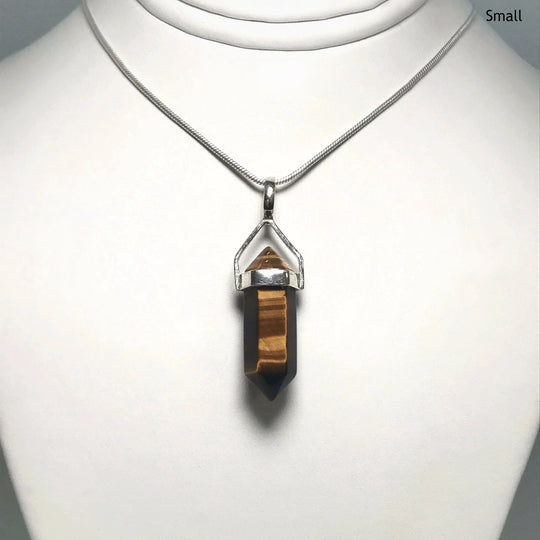 Gold Tiger Eye Double Terminated Point Pendant - Rocks and Gems Canada