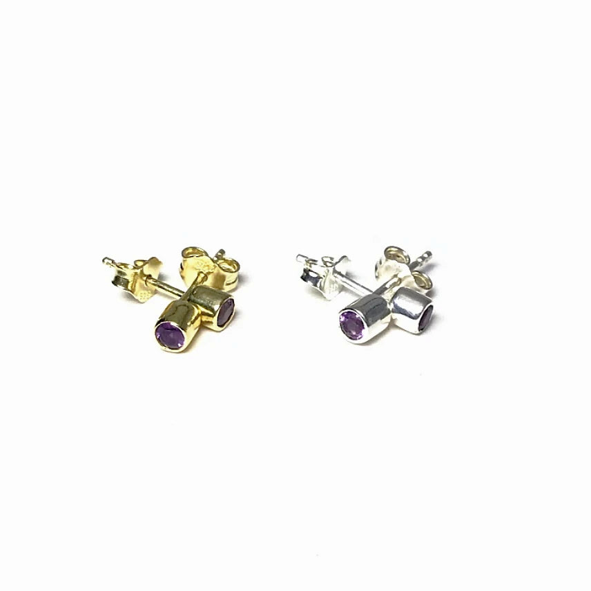 Amethyst Stud Earrings