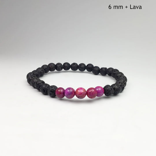 Pink Crazy Lace Agate Beaded Bracelet - Rocks and Gems Canada