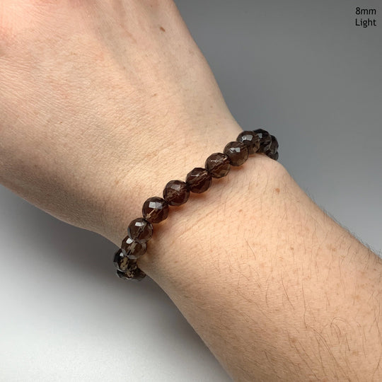 Smoky Quartz Faceted Beaded Bracelet - Rocks and Gems Canada