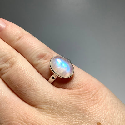 Rainbow Moonstone Ring - Size 7