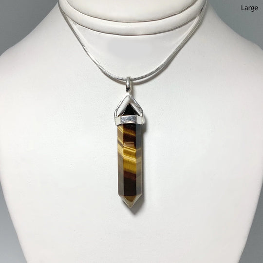 Gold Tiger Eye Double Terminated Point Pendant - Rocks and Gems Canada