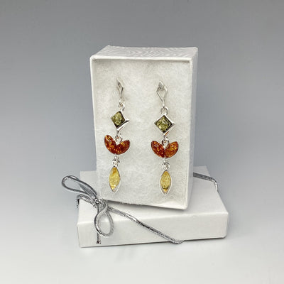 Mixed Amber Stud Earrings