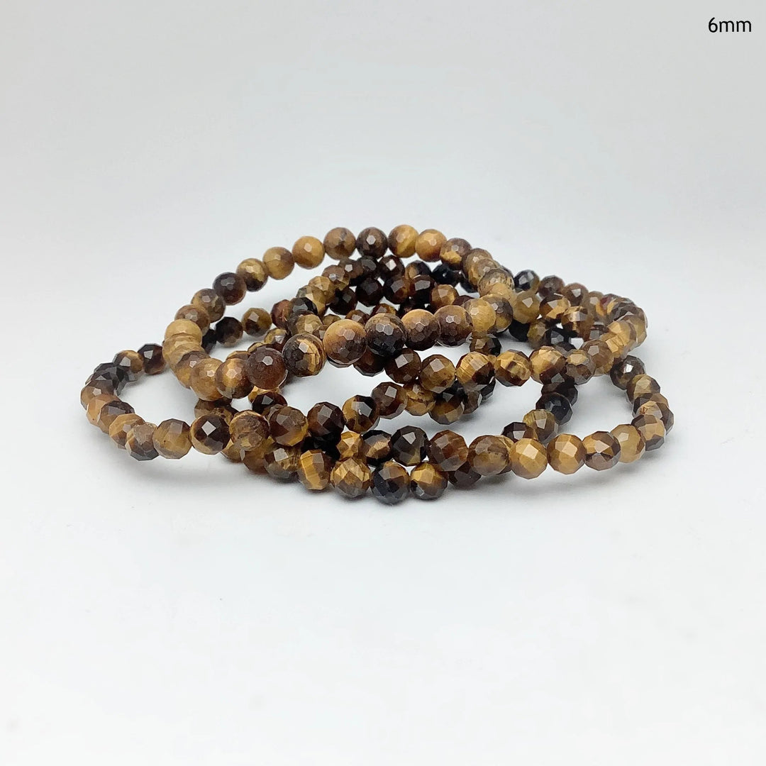 Gold Tiger Eye Faceted Beaded Bracelet - Rocks and Gems Canada