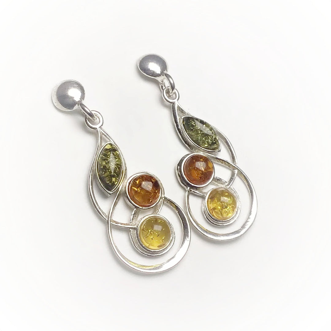 Mixed Amber Stud Earrings - Rocks and Gems Canada