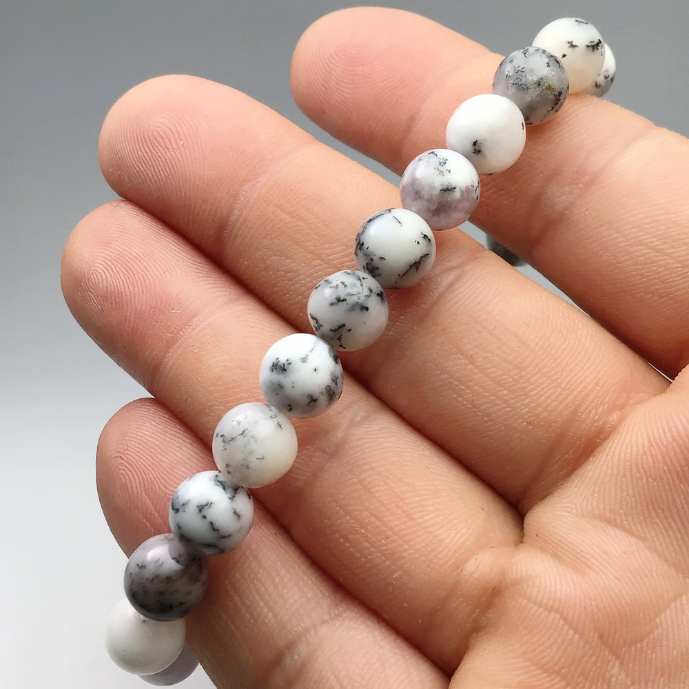 Dendritic Opal Beaded Bracelet - 8mm - High Quality - Rocks and Gems Canada