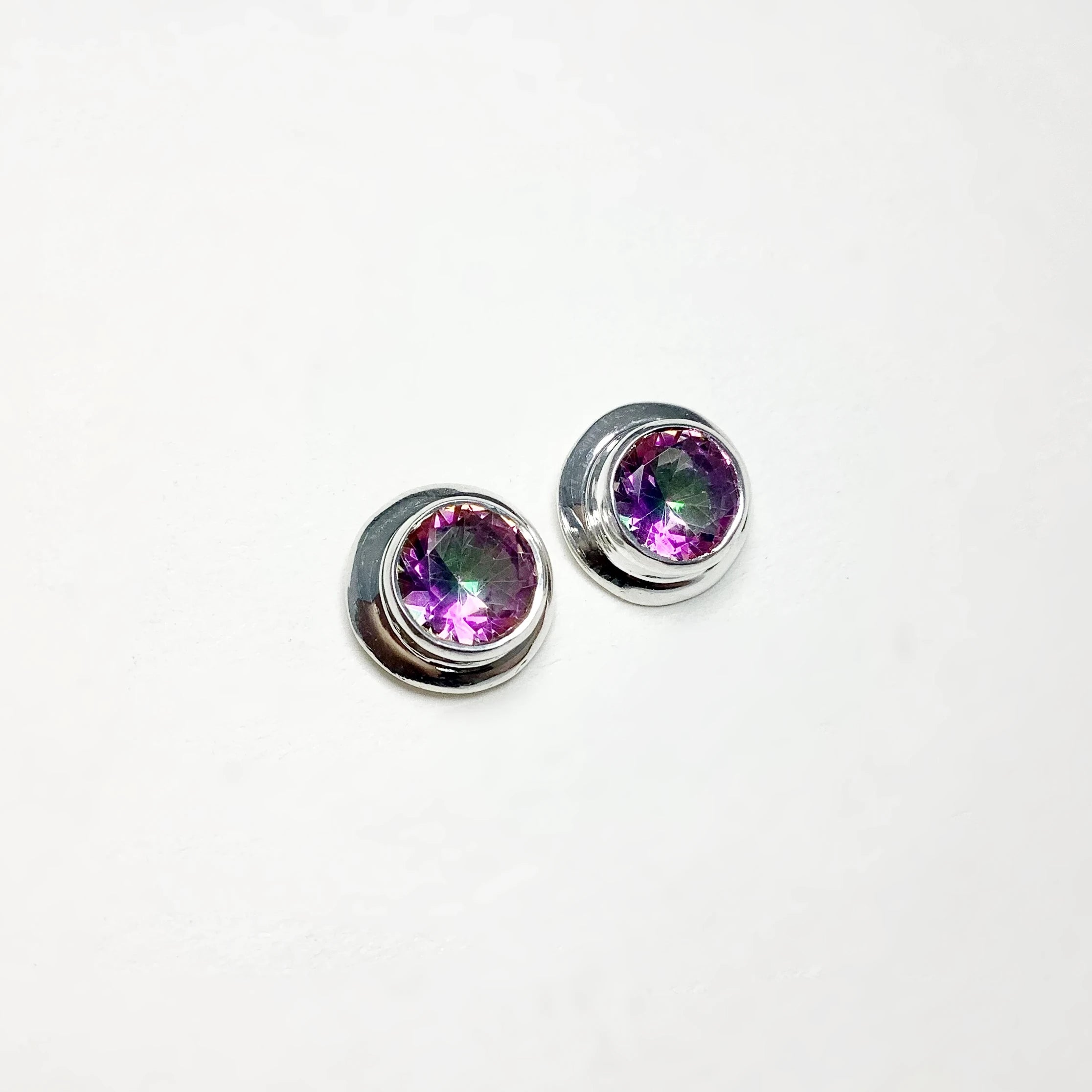 Mystic Topaz Stud Earrings - Rocks and Gems Canada