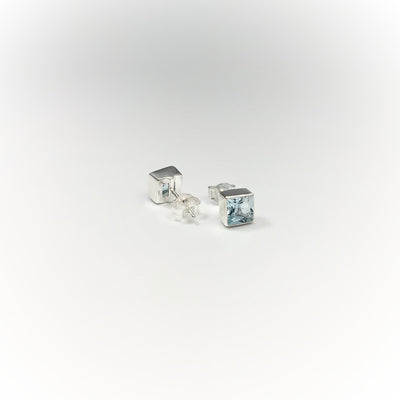Blue Topaz Stud Earrings