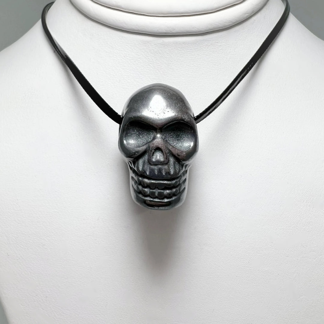 Hand Carved Stone Skull Drilled Pendant - Rocks and Gems Canada