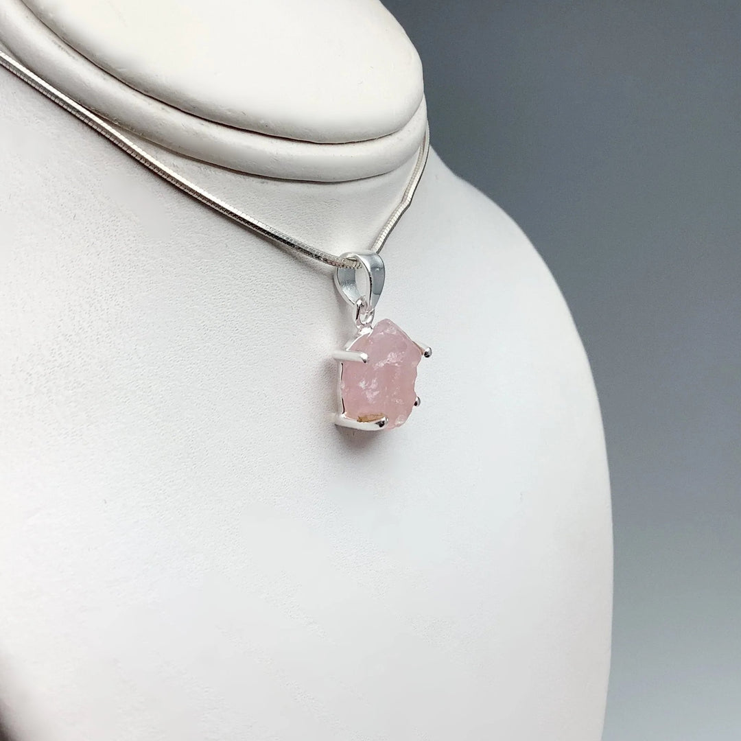 Raw Rose Quartz Pendant - Rocks and Gems Canada