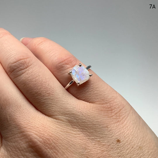Raw Rainbow Moonstone Ring - Rocks and Gems Canada